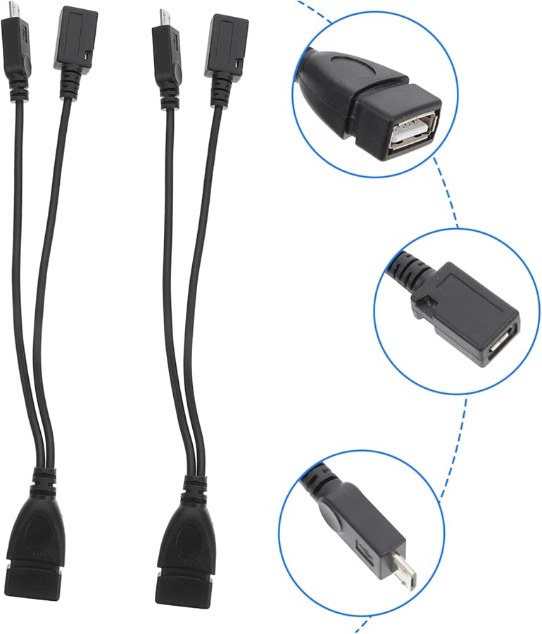 Micro USB Adapter 2PCS Plastic Phone Cable Converter Data Line Accessory - Image 2